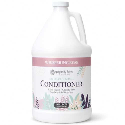 Image of Ginger Lily Farms Botanicals Conditioner, 128oz, Whispering Rose | 100% Vegan & Cruelty-Free | Moisturizing Conditioner for All Hair Types | Refill Size