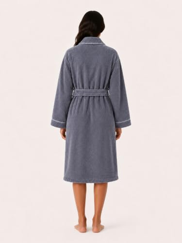 Image of RANGOLI Sunshine 100% Cotton Bathrobes For Women, 500 GSM Free Size Bath Robe With Rope,Ultra-soft, Lightweight & Highly Absorbent Luxurious Bath Gown /Bath Robe
