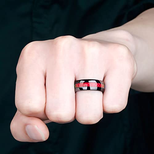 ringheart Couple Rings Black Matching Ring 1.5ct AAA CZ Women Wedding Ring Sets for Him and Her Red Wedding Ring4