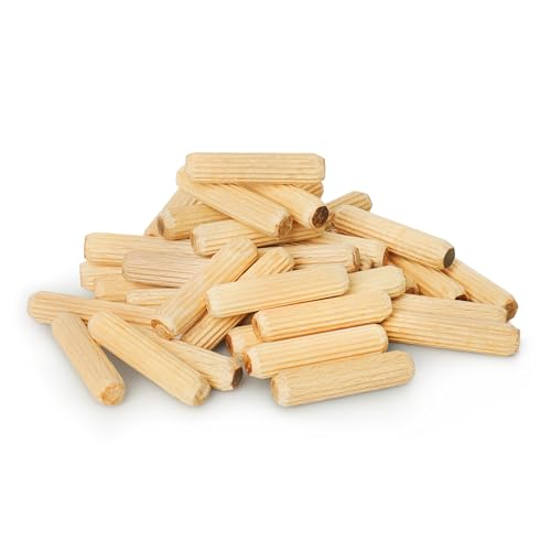 Tolux Holzdübel 10x50 [mm] Packung mit 50 Stück, Rillendübel...