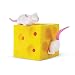 Stretchy Mice and Cheese Toy - 2 Squishable Figures And Cheese Block - Stressbusting Fidget Toy