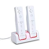 Estación de Carga Doble + 2 baterías de Calidad de 2800 mAh para Mando de la Nintendo Wii, de MP Power