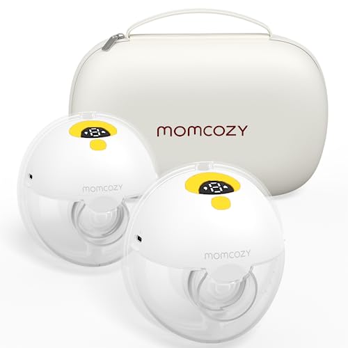 Image of Momcozy M5 Hands Free Breast Pump, Double Wearable Breast Pump of Baby Mouth Double-Sealed Flange with 3 Modes & 9 Levels, Electric Breast Pump Portable - 24mm, 2 Pack Yellow