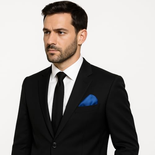Image of LEONARDI Men's Solid Pocket Square | 30cm x 30cm | Smooth texture | Microfiber | Pack of 1 |