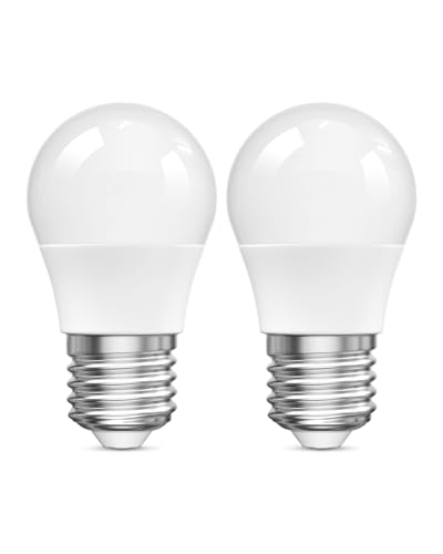 BrightArk E27 LED Screw Bulb 5W, E27 Edison Screw Bulb Equivalent 40W Incandescent Bulb, E27 Screw Bulb Cool White 6500K 400LM G45 Energy Saving Light Bulbs, Non-Dimmable No Flicker Light Bulb, 2 Pack