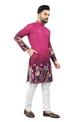 Image of Trustous Kurta Pyjamas set for Mens | Pyjamas with kurta PRINTED and classis look |KURTA Pyjamas SET