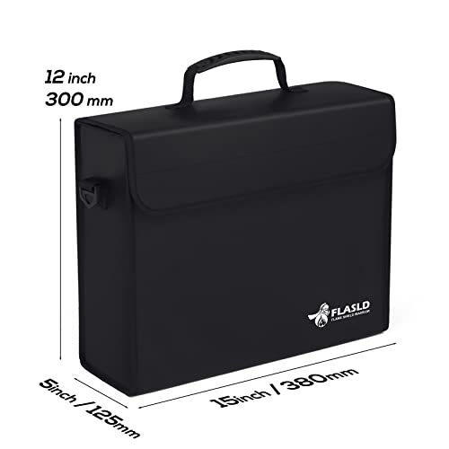 FLASLD Dokumententasche Feuerfest Wasserdicht, Tresor Feuerfest wasserdichte Tasche, Große Kapazität Aktentasche für Dokumente, Laptops, Geldtasche, Pässe und Wertsachen