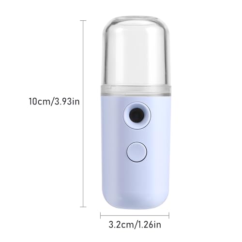 SAFIGLE 2 Stück Nano Gesichtsdampfer：Tragbar Mini Gesicht Nebeldampfer Hand Gesichtsdampfer mit USB-Ladefunktion - Feuchtigkeitsspendend für Hautpflege, Wimpernverlängerung, Make-up（Blau+Rosa）