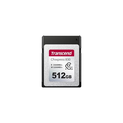Image of Transcend CFexpress830 Memory Card 512GB, Up to 3500MB /s, 4K8K Video Capture for Canon EOS /Nikon /Panasonic /FUJIFILM /BlackmagicCINEMA, PCle Gen4x2 NVMe, CFexpress Type B, Filmmaker /Professional Creator