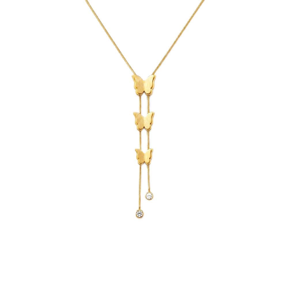 PALMONAS 18k Gold Plated Butterfly Long Chain Necklace for Women - Jewellery Gift for Girls & Women | Waterproof & Anti-Tarnish Necklace, Stylish & Trendy Necklaces for Ladies