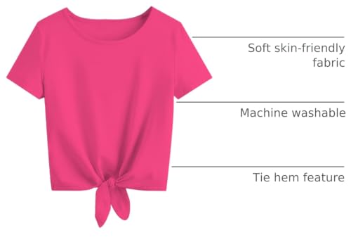 Image of Girls Tie Dye Shirts Short Sleeve T-Shirt Casual Tie Hem Tee Tops Size 5-12 Years