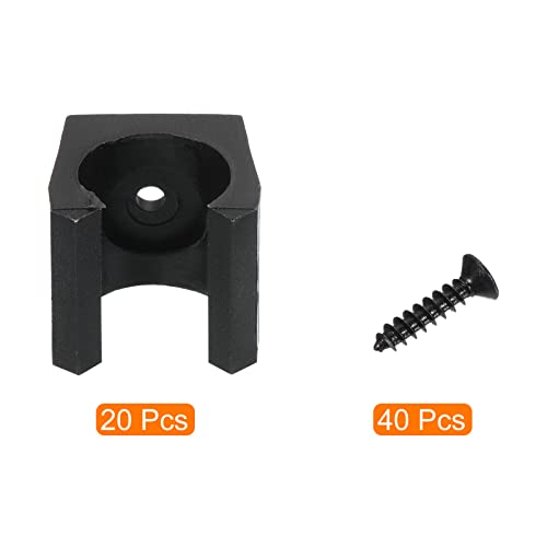 PATIKIL 14mm Dia Billiards Cue Locating Clip Holder, 20 Pack Plastic Snooker Clip for Fishing Rod Pool Cue Rack Storage Black - Image 3