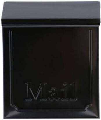 Locking Mailbox Wall-Mounted Durable Galvanized Steel in Black Powder Coat Finish