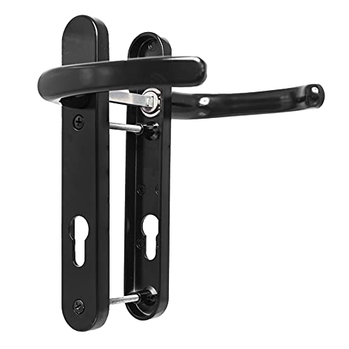 UPVC Door Handles Set - Black - Lever/Lever - 92mm PZ (Centres) - 122mm Screw to Screw - Backplate 212mm X 34mm - UPVC Door Handle - Black Replacement UPVC Door Handles - PVC Door Handle