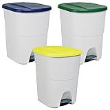 reciclaje de residuos organicos pdf Pack de reciclaje con un set de Pedalbin Ecológico 40 litros En total, 3 contenedores, de 40 litros c/u, en colores azul/verde/amarillo