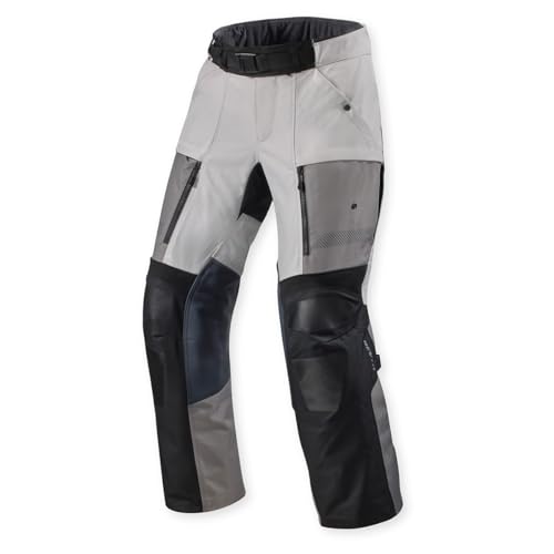 REV'IT! Men's Sand 5 H2O Adventure Touring Motorcycle Pants (Silver/Black - Medium)