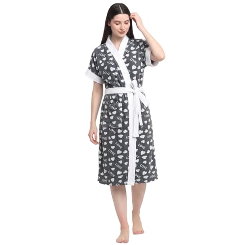 Image of CREEVA Everyday Bathrobe for Women Micro Terry Robe | Soft and Easy to Absorb & Dry| Unisex Bathrobe