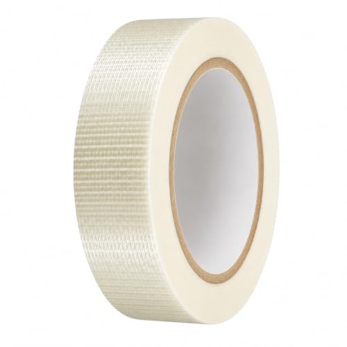 Image of GGR Supplies FIL-835B /D Bi-Directional Filament Tape, 1.5 Inch x 60 Yards | Transparent Fiberglass-Reinforced Strapping Tape; Tear Resistant for Heavy-Duty Packaging, Palletizing and Bundling