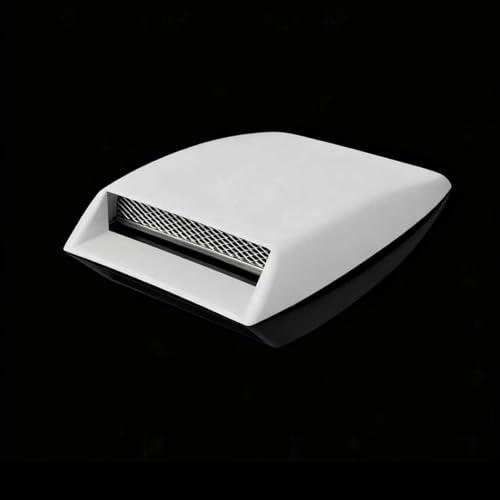 Hugwits Car Hood Simulated Air Vent Sticker, 3D Decorative Air Flow Intake Scoop Bonnet Vent Sticker, Stylish Hood Ventilation Decoration, Universal for Most Cars (White)