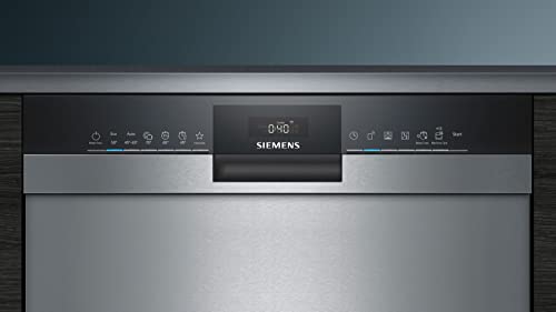 Siemens SN43ES14VE, iQ300 Smarter Geschirrspüler, Unterbau-Spülmaschine mit Besteckschublade, 60 cm, automatische Türöffnung dank autoOpen dry, besonders leise mit iQdrive-Motor, aquaStop, Edelstahl