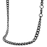 [SEIYA INTERNATIONAL] ネックレス メンズ チェーン 喜平 チェーンのみ ステンレス アクセサリー (7mm ブラック, 50cm)