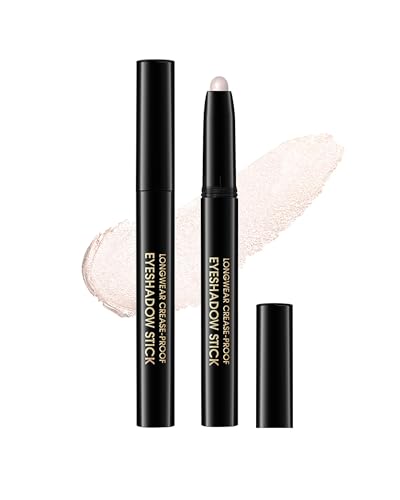 Lidschatten Stift, Perlen Weiß Shimmer Creamy Eyeshadow Stick, Langanhaltend Wasserfest Creme Lidschatten Highlighters Augen Make-Up, Easy Glide Twist-Up Lidschattenstift Beauty Gift for Frauen-06