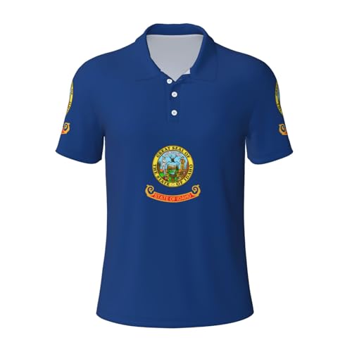 Chemise Idaho State Flag pour homme coupe droite respirante à manches courtes