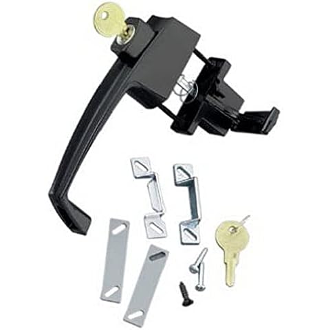 Wright Products VK333X3BL Products-VK333X3BL Keyed Tie-Down Push Button Handle, Black Cover