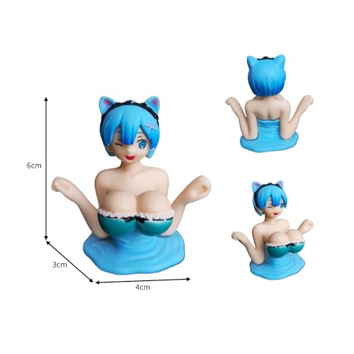 FUNMIX 2PCS Chest Shaking Ornaments, Interessante Anime Figur Modell Statue Spielzeug Home Auto Desktop Dekoration Ornamente Sammlung Geschenke für Dekor