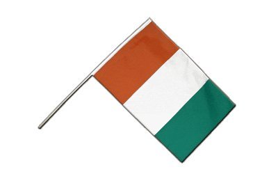 Drapeau Côte d'Ivoire sur hampe de 60x90 cm, pavillon tricolore ivoirien