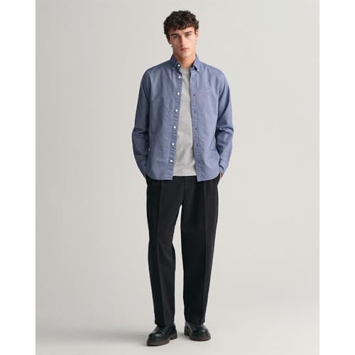 Gant Slim Oxford Shirt, Camicia Elegante Uomo, Blu ( Persian Blue ), M - 5