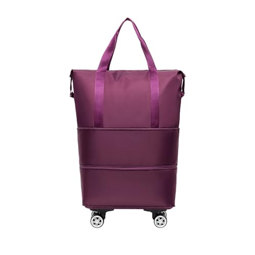 Carry on Bag with Wheels, Foldie Travel Bag Expandable, Weekender Bags for Women, Garment Bags for Travel, Duffel Bag for Workout, Business & Overnight Trips(Red)