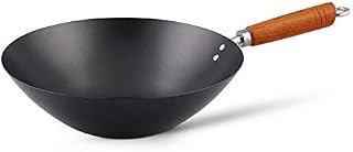 Ken Hom Classic Wok ze Stali Węglowej, Czarny/Drewniany, 31 cm