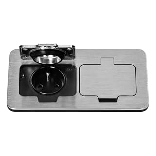 MIRATIC Double Prise Exterieure Etanche Prise Electrique Hermétique Double Installation dans Boîte Mural ou dans Sol Type E Protection IP55 (argent)