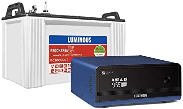 Luminous Inverter & Battery Combo for Home, Office & Shops (Zelio+ 1100 Pure Sine Wave Inverter, RC 18000ST 150 Ah Tubular Battery)