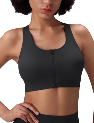 Image of baleaf Sweatleaf Adjustable Sports Bras for Women, Padded Racerback Yoga Bra, High Impact Molded Cup Workout Bra