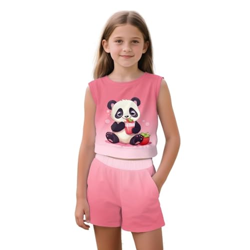 ZFRXIGN Cute Summer Outfits for Teen Girls 5-14 Years Workout Clothes 2 Piece Short Sets Sleeveless Tank Top for Vocation