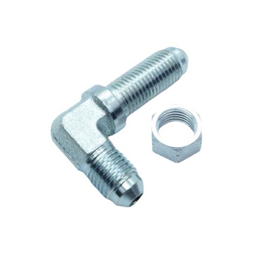 Image of 2 Piece 1 /4#4 JIC 37 Male Flare to #4 1 /4 JIC 37 Flare Bulkhead 90 Degree Elbow Hydraulic Steel Fitting