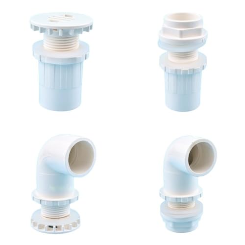Conector de tubería de agua y drenaje para acuario con junta recta y codo de PVC de 20-50 mm 5