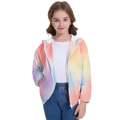 Image of American Trends Lightweight Waterproof Girls Rain Jacket-Windbreaker Jacket Raincoat for Girls Kids Rain Coat