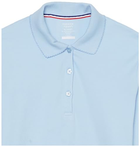 French Toast Girls' Long Sleeve Interlock Polo with Picot Collar2