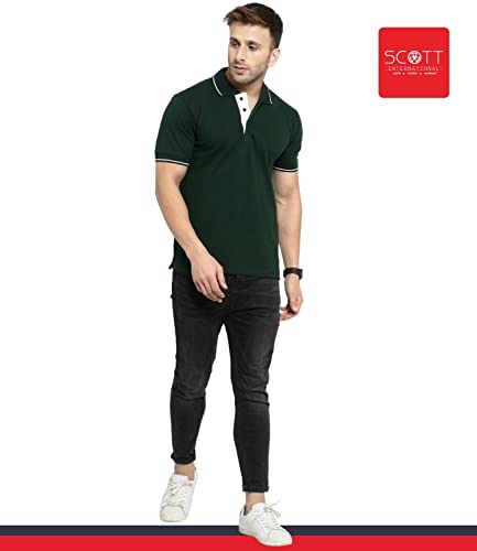 Image of Scott International Men's Cotton Regular Fit Polo T-Shirt