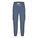 Mens Casual Sweatpants Loose Fit Pants Fashion Drawstring Elastic Waist Joggers Cuffed Trousers with Zipper Pockets Navy