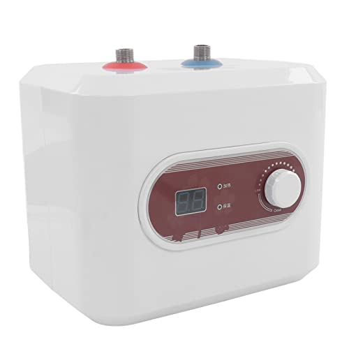 OEBUAFI Calentador de Agua Eléctrico Mini Tanque de Almacenamiento de 8L y 1500W con Control de Temperatura y Protección IPX4 para Agua Caliente Rápida a Pedido