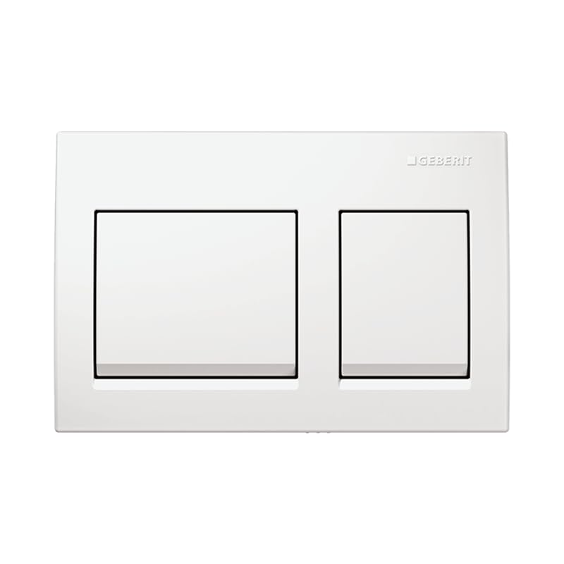 GeberitFlush Plate | Rectangular | Alpha 35 series | 115.045.11.3 | 2 years warranty | Front Actuation Dual Push Plate for Geberit Concealed Tank | Compatible with Concealed Flush Tank (White)
