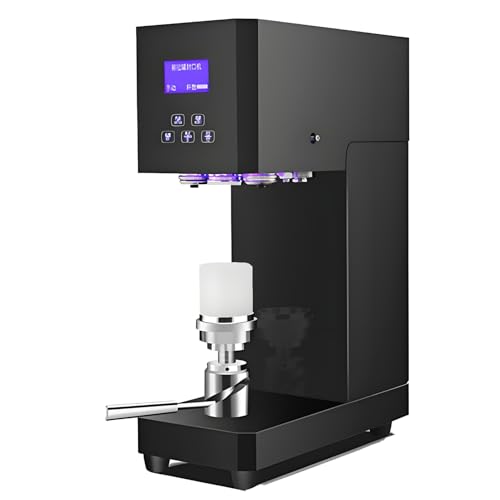 DNEPEI Selladora de latas Comercial de 370 W con Contador Inteligente, para latas de Aluminio de 55 mm, Botellas de plástico Pet y Vidrio, Altura Ajustable para Leche, té, café y refrescos Black-220V