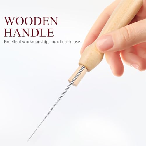 Image of STOBOK 10Pcs Felting Needles Wooden Handle Set, Needle Holder DIY Wool Felt Crafts Wooden Grip Replacement Felting Tool Handle for Handmade Projects, Crafts and Class Kits