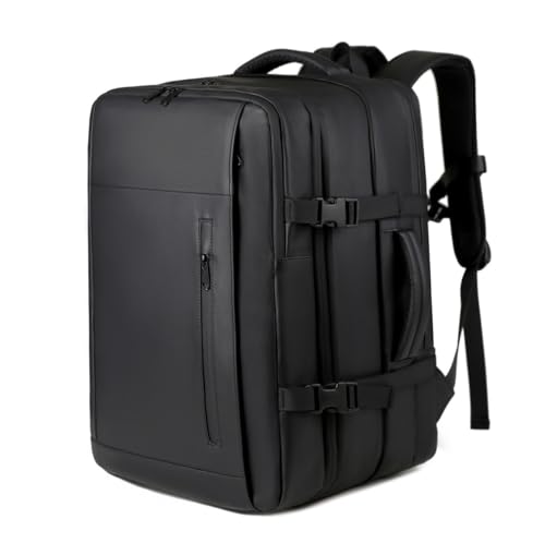 Image of 60L Vacuum Compression Travel Backpack with Air Pump - Expandable Carry-On, Anti-Theft Laptop Backpack Fits 17.3 inch, TSA Lock, Space-Saving Travel Bag