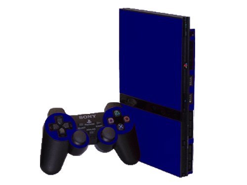 Cobalt Blue - Vinyl Decal Mod Skin Kit by System Skins - Compatible with PlayStation 2 Slim Console