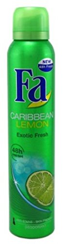 Fa Deodorant 6.75 Ounce Spray Caribbean Lemon (Green) (199ml) (6 Pack)